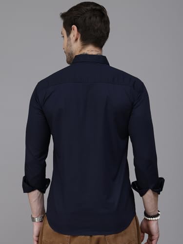 Image of Majestic Man Comfort Slim Fit Solid Pure Cotton Casual Shirt