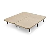 HOGAR24 ES Base tapizada 180 x 200 Reforzada con 12 Patas metálicas Alto 32 cm, tapizado 3D Color Beige + 4 válvulas...