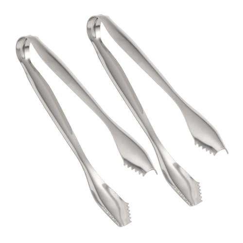GRIRIW Set of 2 Mini Ice Tong Stainless Steel Sugar Cube Tongs Perfect for Buffet Bbq and Daily Use