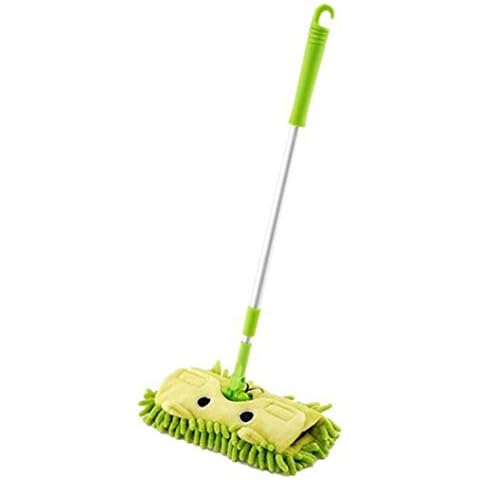 ZSDFW Kids Cleaning Toy Child Broom Retractable Sweeping Mop Pretend Play Toy Housekeeping Cleaning Tools Household Toy for Boys Girls Toddlers,Tender Green Mop Cover