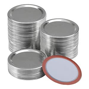 Mason Jar Lids Regular Mouth Canning Lids Silver Reusable Metal Canning Jar Lids Leak-proof Split-Type Canning Caps (100 pcs)(70 mm)