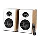 AIYIMA S600 2.0 Aktive Regallautsprecher mit 4 Tieftöner, 100W RMS, Bluetooth 5.3, HDMI ARC, Optisch, USB, RCA, Sub-Out, HiFi Stereo Lautsprecher mit integriertem DAC für PC & Heimkino –Weiß & Holz