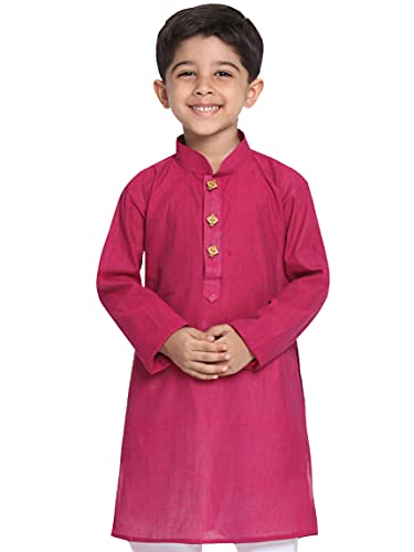Image of VASTRAMAY Boys Cotton Regular Fit Solid Regular Kurta