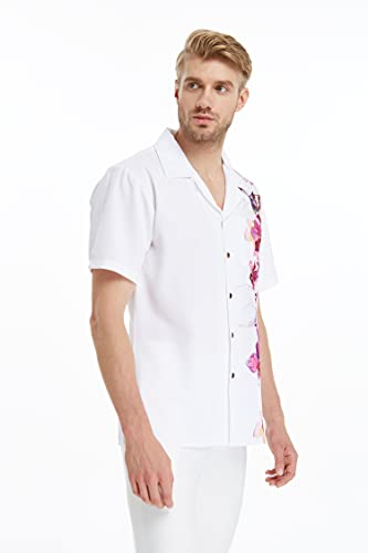 Image of Hawaii Hangover Family Matching Hawaiian Clothes, Watercolor Orchid White | Family matching Hawaiian outfits, Watercolor Orchid White, quick dry stretch fabric, machine washable, tropical floral print