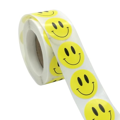 Image of Alokik Enterprise 2000 Pcs Happy Smiley Watercolor Thank You Stickers, Round Thank You Adhesive Sticker for Small Business Wedding Supplies Packing Stickers Gift Wrap (4 x Decorative Sticker Roll)