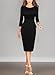 VFSHOW Womens Wear to Work Front Zipper Peplum Fitted Pencil Sheath Dress Business Office Church Flattering Bodycon Dress (Black, X-Small) 10742 BLK XS