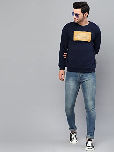 Image of Rigo Fleece Printed Round Neck Sweatshirt for Men | Full Sleeves Sweatshirt for Men | Casual Wear & Stylish Sweatshirts for Men