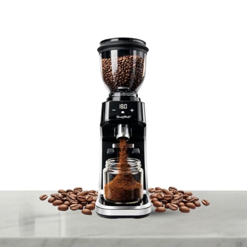 Image of Electric Coffee Grinder, 300 Grams Bean Capacity, 150 Watt Powerful Motor, 30 Grind Settings, Touch Interface, Adjustable Timer, Ideal for Ground Coffee-Espresso, Cappuccino, Americano