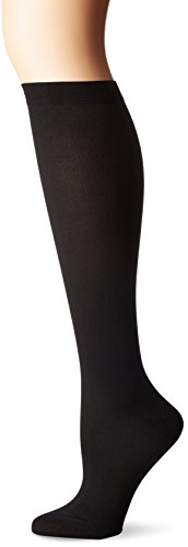 Dr. Scholl s Women s Travel Knee High Socks with Graduated Compression, Solid Black, Shoe Size: 8-10