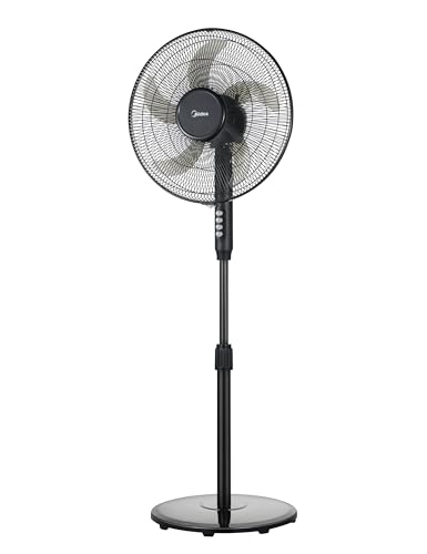 Midea Ventilateur sur Pied 107,5–122 cm, 40 W, 5 pales de 40 cm de diamètre, oscillant, 3...