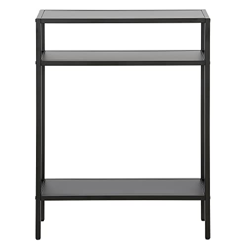 Henn&Hart Contemporary Metal Shelves Console Table, 22", Blackened Bronze