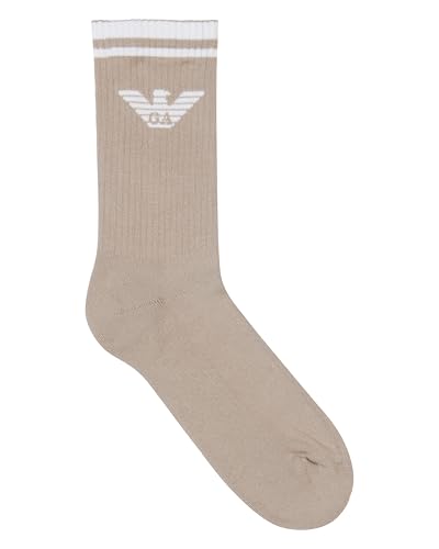 Emporio Armani Intimates Men's 3 Pack Eagle Crew Socks, Chocolate/Fungi/White, One Size2