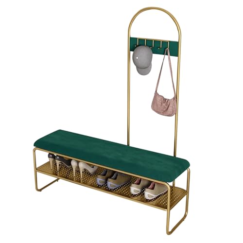 Porte-manteau pour vestiaire avec étagère de rangement 2 niveaux