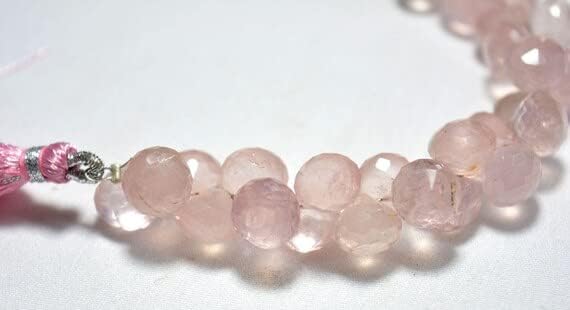 Quartz rose facetté perles de qualité gemme en oignon pour bijoux de luxe - 3