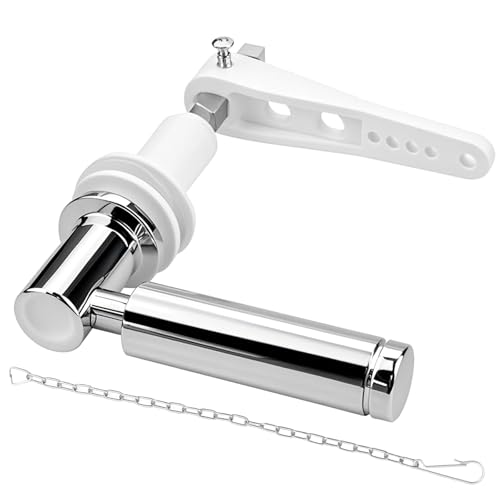 Hinata Toilet Handle Eeplacement Kit Zinc Alloy Metal Handle for Toilet Cistern Lever Flush Handle Replacement Flush Lever Kit with Chain - Adjustable Arm
