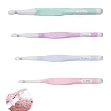 4pcs Crochets Ergonomiques, Crochet Tricot Aiguilles Plastique avec Grandes Têtes Grande Taille Set Trico Confortables Pour Pelote Laine À Tricoter Des Pulls Et Des Écharpes 8 10 12 15 mm