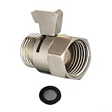 Besttoolifes Duschkopf-Absperrventil aus massivem Messing mit Durchflusskontrolle und Hebelgriff für Badezimmer, kompatibel mit G1/2-Zoll-Gewinden in Chrom oder Schwarz (Silber)