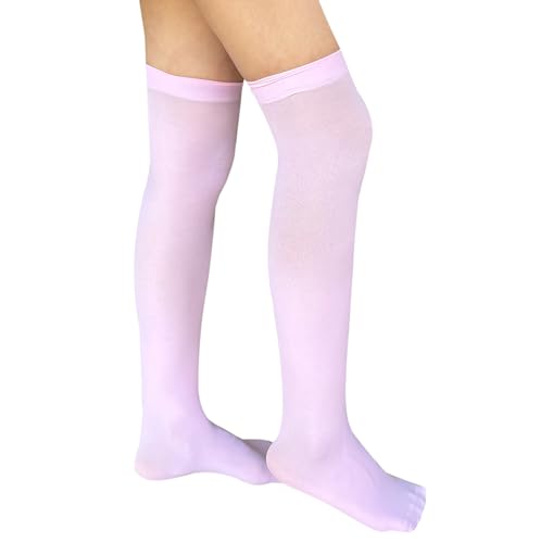 Image of Women's Opaque Stretchy Nylon Over Knee Thigh High Stockings Costume Socks