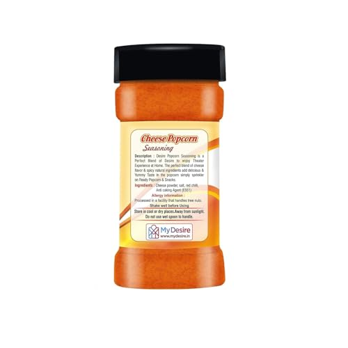 Image of Desire Cheddar Cheese Powder, Cheese Popcorn Seasoning Powder, Peri Peri Masala (Seasoning Combo) 100g Each