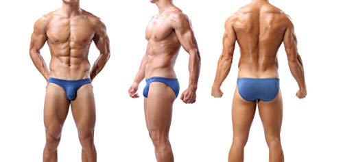 Men's Bikini Briefs Sexy Low Rise Pouch Underwear Tagless Modal Underpants 3 Pack2