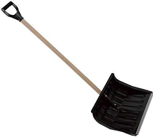 Schneeschaufel Schneeschieber Eckig Holzstiel Schwarz 45cm x35cm Kante Aluprofil