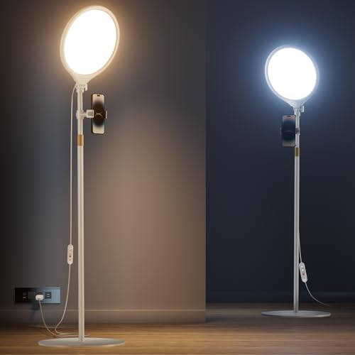 10.5" Ring Light with Stand and Phone Holder - 72" Tripod for iPhone with Light, Professional Led Ringlight for Video Recording/Make up/Streaming, Full Screen Light Ring for YouTube, Tiktok by Vimose - Used condition - CA$41.35