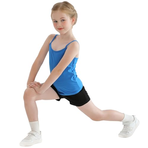 Image of QBK Girls Tank Tops Toddler Camisole Cotton Cami Spaghetti Strap Undershirts for Girls 2T-12Years