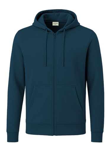 Image of ADRO Mens Cotton Solid Zipper Hoodie Sweatshirts