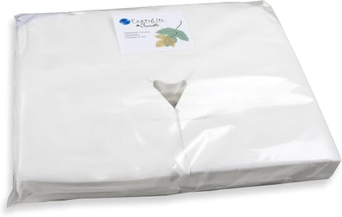 Image of EARTHLITE Flat Disposable Face Cradle and Headrest Covers, 500-Pack, Medical-Grade, Ultra Soft, Luxurious, Non-Sticking for Massage Tables & Chairs, White
