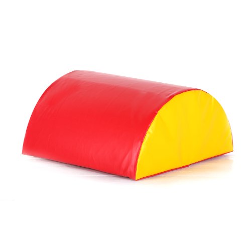 Implay® Soft Play Children's Half Moon Shape Activity Toy - 610gsm PVC / High Density Foam - Red & Yellow - 50cm x 50cm x 30cm