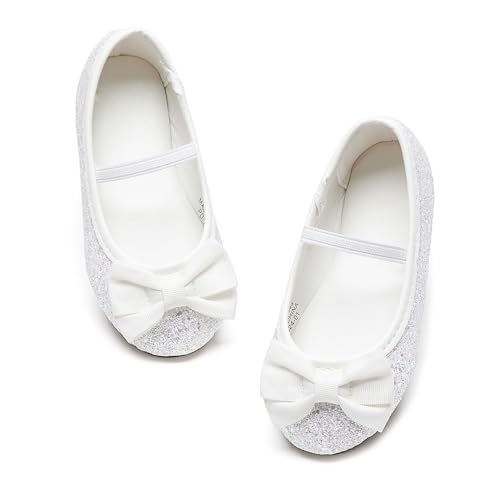 Image of PHIRAMIN Toddler Flower Girl Dress Shoes - Little Girl Mary Janes Flats Wedding