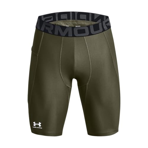 Under Armour Herren UA HG Armour Lng Shorts, leichte kurze Sporthose, atmungsaktive Kompressions-Herrenshorts mit Strength Pocket-Eingrifftasche