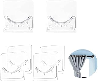 Adhesive Shower Curtain Rod Holder 6PCS Drill-Free Wall Mounted Shower Rods Retainer for Bathroom, Living Room, Not Include Shower Curtain Rod