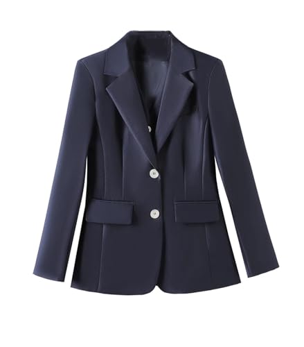 Women Blazer Fall Winter Long Sleeve Single Breasted Slim Work Wear Formal Jackets Coat