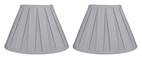Urbanest Set of 2 Softback Empire Lamp Shades, 5-inch by 10-inch by 7-inch, Light Gray, Faux Silk, Spider Washer Fitter