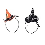 [BEAUTY PLAYER] ハロウィン カチューシャ 魔女帽子 ヘアバンド 2個セット ゴースト仮装 ハロウィンパーティー用品 コスプレ用品 パーティーヘッドウェア 装飾小道具 可愛い 帽子 (オレンジ 2個セット)