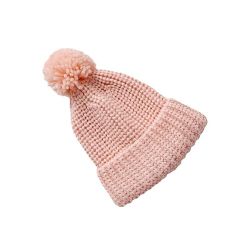 DEARMAMY Hand-Knitted Cap Boys and Girls Winter Hat Boy Girl Newborn Knitted Beanie Warm Woolen Hat Windproof and Fashion Pink