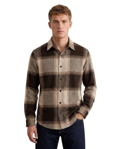 Image of DEELMO Men's Cotton Blend Printed Checkered Casual Shirt | Full Sleeve Button Down Regular Fit Collared Shirt | Soft & Breathable Everyday Wear for Office (Available in Plus Size)