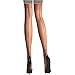 Price comparison product image Yummy Bee - Hold Up Stockings Women - Sheer 15 Denier Seamed Stockings - Lace Top Stockings Silicone Band (Nude, M)