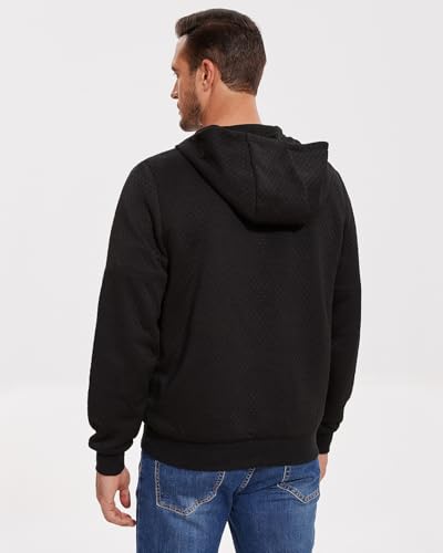 Mens Sweater Hoodies Quilted Sweatshirts Quarter Button Fit Itch-Free Knit Pullover Sweaters Long Sleeve Fall Winter3