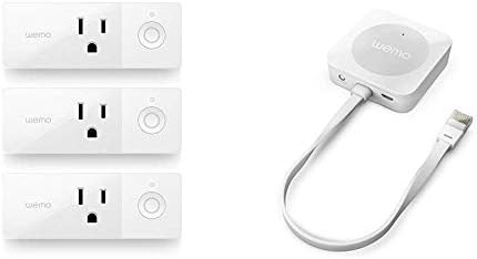 WeMo Mini Smart Plug 3-Pack, WiFi Enabled, Works Amazon Alexa The Google Assistant & Bridge - Works with Apple HomeKit