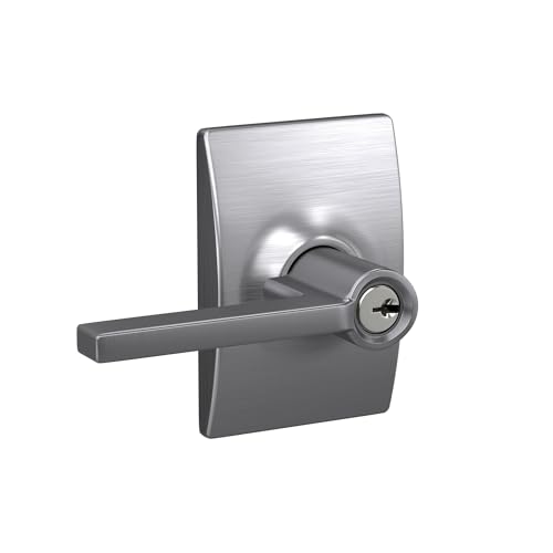 Image of SCHLAGE F51A LAT 626 CEN Latitude Lever with Century Trim Keyed Entry Lock, Satin Chrome