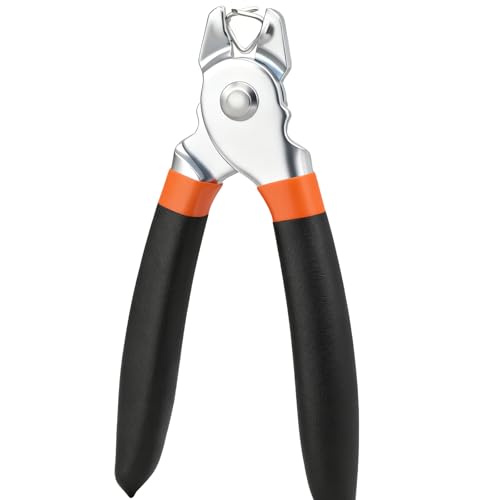 Straight Hog Ring Pliers Heavy-Duty Crimping Tool Kit for Auto Upholstery Fencing Pet Cages & DIY Rust-Resistant Steel Binding Set Crimping Pliers