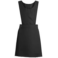 GA COMMUNICATIONS New Kids Girls Uniform Pleated Pinafore BIB Dress School Uniform Ages 3-10 Years[Black,16-17 Year