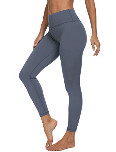 VIISHOW Womens High Waist Yoga Pants Full Length Workout Leggings Running Pants, Purple Gray, X-Large