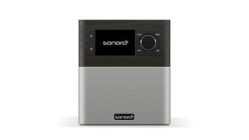 sonoro Stream Internetradio (UKW, Bluetooth, DAB, Spotify, Amazon, Deezer, App, spritzwassergeschützt) Mooreiche/Silber