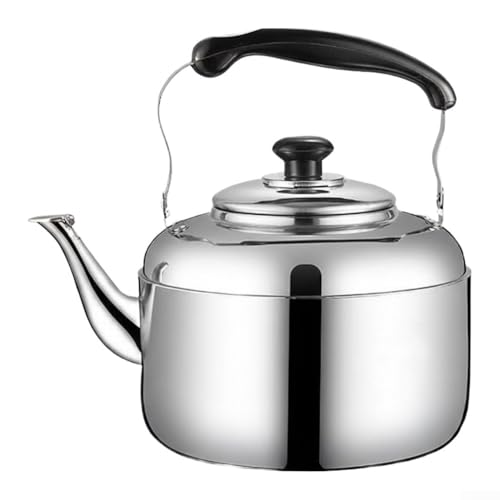 Bollitore a fischio, unità in acciaio inox ispessito multi-dimensione, compatibile con induzione e gas, bollitore per tè e casa (18 cm)