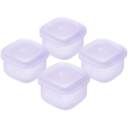 Olababy Silicone Baby Food Storage Containers 4pk, 2oz (Lilac) | For Baby Food, Snacks, Formula, Puree & Sauce. BPA & Micro Plastic-Free. Daycare Essentials for Toddlers.