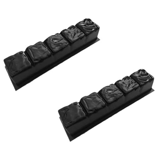 Doumneou 2 piezas de imitación de piedra pavimento patio hormigón paso entrada pavimentación camino molde negro ABS