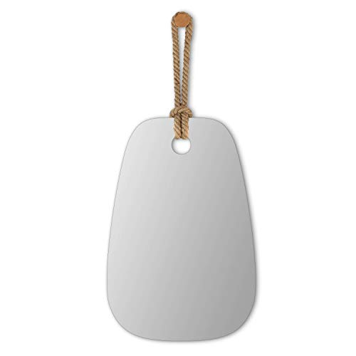 Grander Images Mirror With Hanging Rope,Nautical Rope Mirror Beveled Scalloped Frameless Mirror Sliver Mirror Irregular Mirrors For Wall Bedroom(24X36Inch) #TOP7